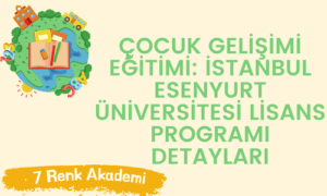 Çocuk Gelişimi Eğitimi: İstanbul Esenyurt Üniversitesi Lisans Programı Detayları