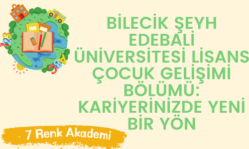 Bilecik Şeyh Edebali Üniversitesi Lisans Çocuk Gelişimi Bölümü: Kariyerinizde Yeni Bir Yön